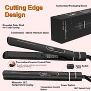 NEXPURE 1 Flat Iron, 2 in 1 Hair Straightener and Curler with Floating Plates, 5 Temp Settings Styler for All Hair Types, Black