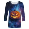 thumbnail image 5 of Godom Women's Funny Halloween Tee Pumpkin Graphic T Shirts Shirt 3/4 Sleeve Shirt Tops, 5 of 6
