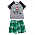 thumbnail image 3 of Odeerbi Christmas Pajamas for Family Plaid Holiday Short Sleeve Family Christmas Pajamas Matching Sets Kids Fashion Plaid Print Tops Pants Sleepwear Xmas Family Matching PJs Set Green, 3 of 5