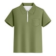thumbnail image 3 of WOYY Toddler Boys Zipper Pocket Polo Shirt Solid Casual Short T-Shirt Kids Active Tee Shirt, 3 of 3