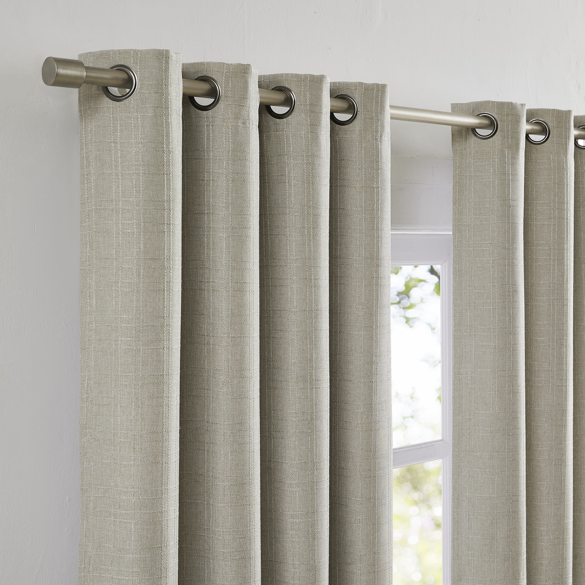 COLTON SUNSHIELD SIGNATURE Blackout Curtains for Living Rooms, Single Curtain Grommet, 50” x 84”, Linen