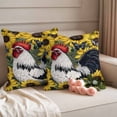 thumbnail image 2 of Sunflower Rooster Pillow Covers 2 Pack Farmhouse Animal Rustic Butterfly Floral Country Pillowcase Waterproof Outdoor Throw Pillow Cover for Patio Garden Square Cushion 18”x18”, 2 of 9