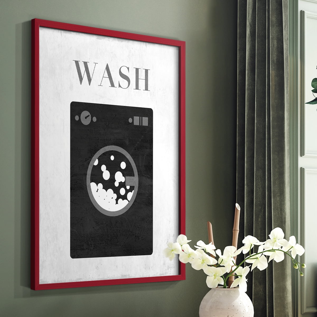 Wash Framed Print in Red Solid Wood 8 x 10 Framed Print