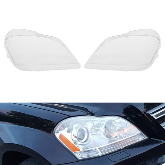 Miumaeov Left & Right Front Headlight Lens Covers For 2007-2012 Mercedes-Benz GL-Class X164 GL450 GL500