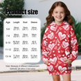 thumbnail image 7 of Xoenoiee Heart Love Leaves Print Girls Long Sleeve Sweatshirts Loose Casual Long Pullover Hooded Tops Valentine's Day Girls Hoodie Dress Athletic Casual Jacket Tops with Pocket, 9-10 Years, 7 of 7