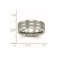 thumbnail image 6 of Stainless Steel Brushed and Polished Twisted 7.00mm Band, 6 of 7
