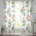 thumbnail image 3 of Palm Leaves Semi Sheer Curtains 84 Inch Length 2 Panels Set, Tropical Flamingo Summer Green Flower Sheer Kitchen Curtain Privacy Voile Window Curtain for Living Room Bedroom Rod Pocket Drapes, 3 of 7