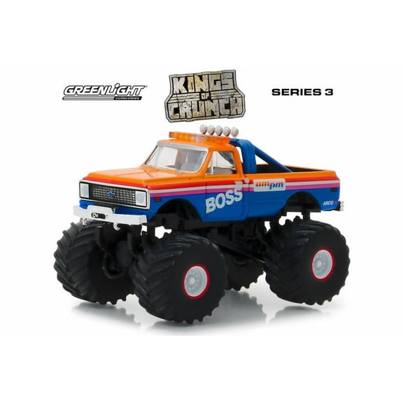 1972 Chevy K-10 Monster Truck, AM/PM Boss - Greenlight 49030B/48 - 1/64 Scale Diecast Model Toy Car