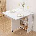 Folding Dining Table Drop Leaf Table for Small Spaces with Storage
