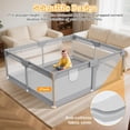 thumbnail image 5 of Baby Playpen 74x50x27 Inch with 2 Handles and Carry Bag, Grey, 5 of 6