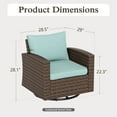 thumbnail image 7 of Sophia & William Wicker Patio Swivel Armchairs Set of 2 With Blue Cushions, 7 of 7