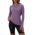 thumbnail image 2 of DHFJKG Womens Long Sleeve Tops With Thumb Hole Raglan Sleeve Hooded Fitness Lightweight Pullover Training Running Yoga Workout Classic Tops, 2 of 7