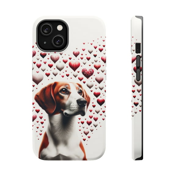 DistinctInk Tough Case for Apple iPhone 14 PLUS (6.7" Screen), Compatible with MagSafe Charging - Valentine's Day Harrier