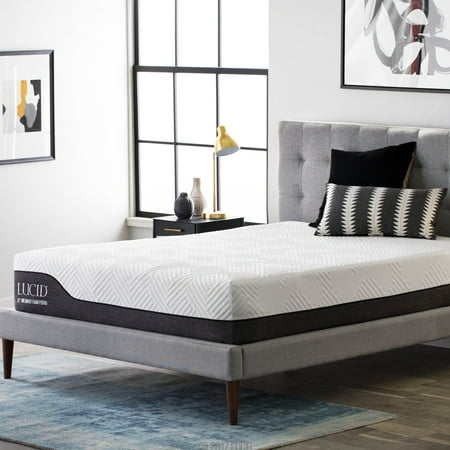 Lucid 12 in. Bamboo charcoal and Aloe Vera Hybrid Mattress, King