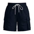 thumbnail image 4 of Hurxie Hiking Shorts for Women High Waisted Pull On Cargo Casual Golf Water Resistant 7 Inch Inseam Mid Thigh Shorts Dark Blue,S, 4 of 5