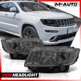 thumbnail image 2 of M-AUTO Headlights Headlamps W/ Halogen Bulbs, for 2014 2015 2016 Jeep Grand Cherokee, Chrome Housing Clear Lens Clear Reflector, 2 of 9