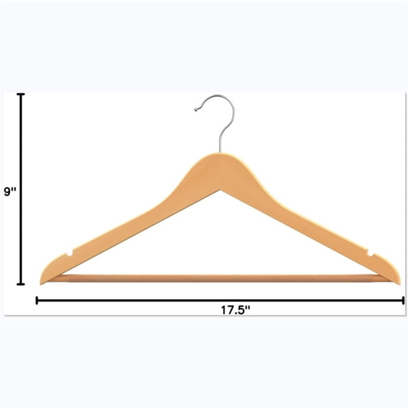 Wooden Hangers 20 Pack, Solid Wood Hanger with Non Slip Pant Bar, Heavy Duty Wooden Coat Hanger for Closet, Smooth Finish Wood Clothes Hangers for Shirts, Suits, Jackets, Dresses, Natural