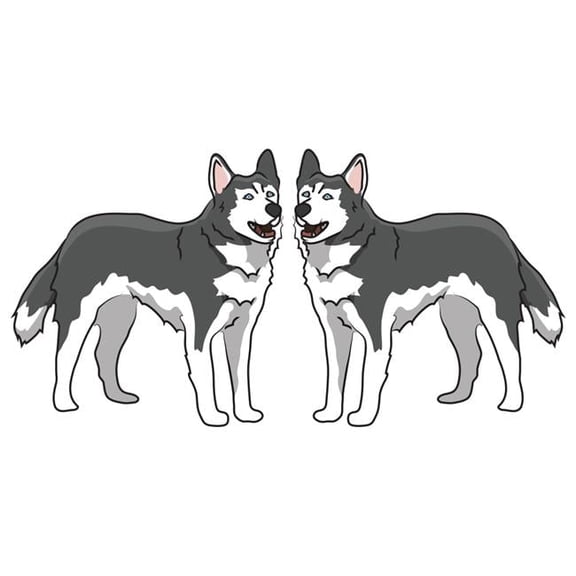 SignMission D-Siberian Husky 6 in. Super Cute Dog Decal - Siberian Husky - Pack of 2