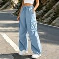thumbnail image 7 of Aeguzox Womens Pants Elastic Waisted Outdoor Joggers Casual Loose Solid Color Cargo Pants with Multi-Pockets,Sizes S-2XL, 7 of 7