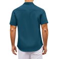 thumbnail image 3 of RICHCOIN Short Sleeve Mens Dress Shirts Casual Solid Shirts for Men Button Down Business Shirt, 3 of 7