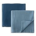 thumbnail image 6 of Gllquen Baby Muslin Cotton Swaddle Blankets for Newborn Boys Girls 2-Pack 38'' x 40", Baby Blue, 6 of 11