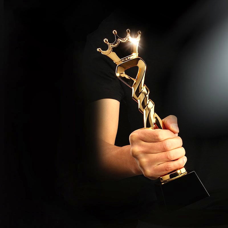 Crown 12.6'' Trophy Golden Cups Trophy Award Champions Winner Educational Props Trofeo Reward Best Prize Trophy