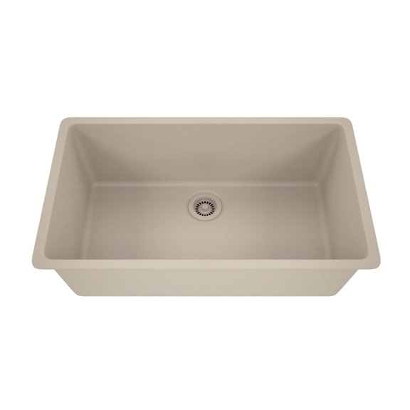 32" x 19" Quartz Kitchen Sink, Single Bowl Sink, Drop-in Sink, Undermount Sink, Granite Kitchen Sink, Galaxy Beige Kitchen Sink, Lexicon Platinum LP-1000-BO