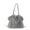 Gray, variant on Beige Ladies Pleated Tote Bag With Shoulder Strap Fall Winter Style Made From Soft Faux Fur Material Roomy And Cozy