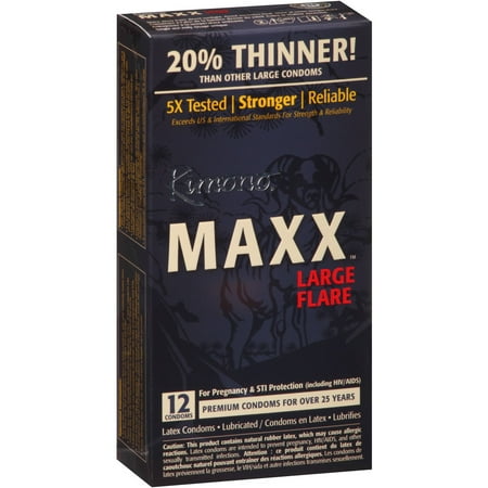 Flare Kimono - Kimono Maxx Large Flare Flare Lubricated Latex Condoms - 12 ct