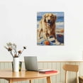 thumbnail image 2 of ARISTURING  Dog Wall Art, Funny Animal Canvas Wall Decor for Bedroom, Printed And Stretched On Wooden Frame, Ready To Hang, Ocean Waves, Nursery, Living Room Décor - Golden Beach Dogs, 2 of 4