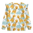 thumbnail image 2 of Uorisanigo Toddler Baby Girl Sweatshirt Ruffle Shoulder Kawaii Giraffe Pullover Sweatshirts Novelty Pullover Hoodies Age 4-5 Casual Hoodies Crew Neck Blouse, 2 of 7