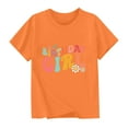 thumbnail image 2 of Frwgonr Big Girls T-shirts Short Sleeves Blouse Crewneck Birthday Graphic Summer Kids Tee Tops 2-15 Years, Orange, 2 of 5