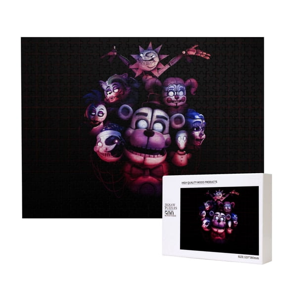 Saiise Five Nights At Freddy'S Print 500 Jigsaw Puzzle for Adults and Family,Impossible Hard Difficult Challenging Puzzles for Adults - Finished Puzzle Size is 20.4 x 15 in