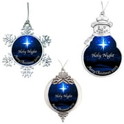 Holy Night Religious Merry Christmas 2021 Ornament Gift