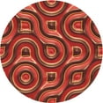 thumbnail image 1 of Ahgly Company Indoor Round Patterned Red Fox Red Area Rugs, 3' Round, 1 of 6