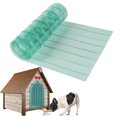 thumbnail image 2 of Windproof Dustproof Pet House Door Curtain - Soft PVC, Anti-Static, Light Green Striped Door Cover, 2 of 8