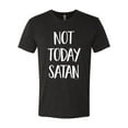 thumbnail image 2 of Wild Bobby, Quote Not Today Satan Funny Witty, Inspirational/Christian, Men Premium Tri Blend Tee, Vintage Black, Medium, 2 of 3