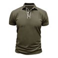 thumbnail image 4 of Blusa de Manga Corta de los Hombres Botones de Color Sólido Al Aire Libre Transpirable Cuello de Vuelta, Sudadera Suelta Casual para Diario, 4 of 8