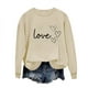 thumbnail image 1 of Sudadera Penkiiy Valentine para mujer: lindas camisetas del día de San Valentín Love Heart Graphic Print Suéter de manga larga L Khaki, 1 of 5
