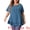 Blue, variant on Women's Plus T Shirts Henley V Neck Button Up Short Sleeve Ruffled Hem Blouses Tops 1X Dark Gray