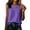 Purple, variant on Admvng Women's Linen Cotton Tank Tops Round Neck Gathered Front Sleeveless Trendy Blouses