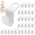 thumbnail image 1 of Paquete de 30 ganchos de conector de suspensión, ganchos de suspensión blancos que ahorran espacio, mini conector de ropa, extensor de suspensión apilable de múltiples capas para armario, armario, 1 of 4