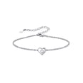 thumbnail image 1 of Pulsera de corazón inicial Silvora de plata de ley 925 para mujeres Adolescentes letra O, 1 of 8