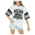 thumbnail image 3 of Women's Gameday Couture  White Purdue Boilermakers Crowd Pleaser Contrast Sporty Heritage Stripe Oversized T-Shirt, 3 of 4