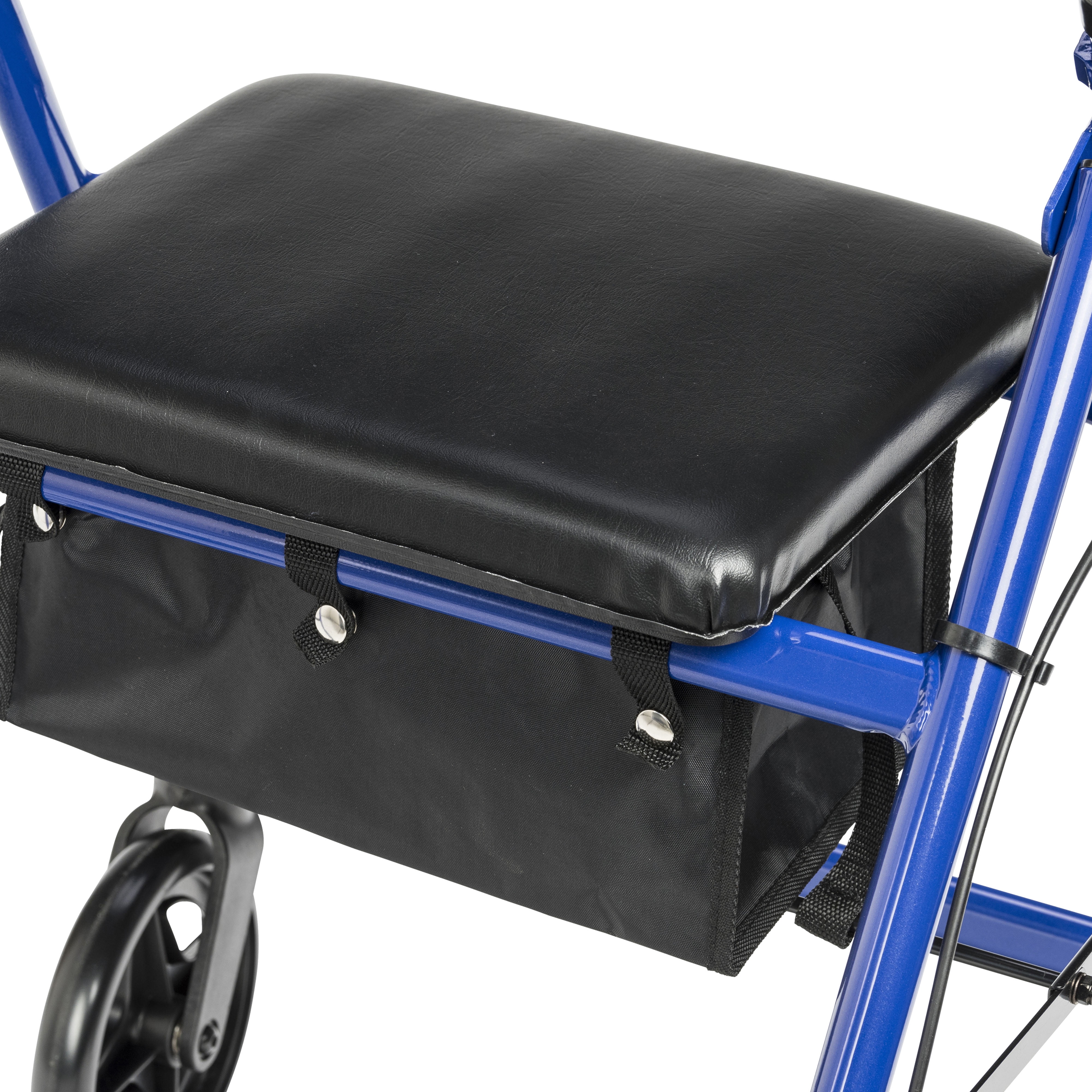 Drive Medical Rollator Rolling Walker with 6" Wheels, Fold Up Removable Back Support and Padded Seat, Blue