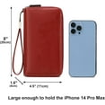 thumbnail image 4 of Women's RFID Blocking Leather Wallet - Large Capacity Double Zip Around Clutch with Wristlet,Secure Travel Purse and Phone Holder, 4 of 6