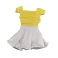 thumbnail image 2 of Figura femenina a escala 1/6, traje de falda plisada, disfraz elegante de moda. blanco amarillo, 2 of 9