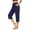 Navy, variant on Women Capri Cropped Trousers Loose Stright Leg Pants Plain Gym Sport Jogger High Waisted Jogging Bottoms Classic Sports Tracksuit Pants Summer Loungewear Sweatpants Sportswear