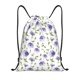 thumbnail image 1 of Fotbe Purple Chicory Bolsa Mochila con Cordón Estampada, Bolsa de Gimnasio Deportiva, Bolsa Cinch, Bolsa con Cordón para Hombres y Mujeres-Small, 1 of 6
