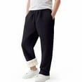 thumbnail image 4 of CAICJ98 Boy Girl Sweatpants Baggy Fleece Lined Pants High Waisted Athletic Pants for Running Winter Warm Casual Joggers Boys Girls (Black,13-14 Years), 4 of 6